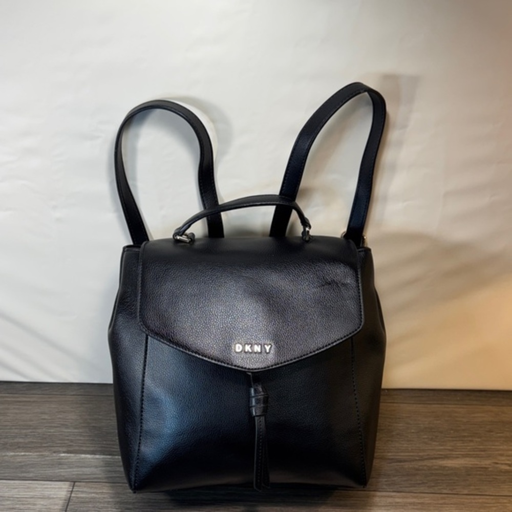 DKNY Black Textured Backpack